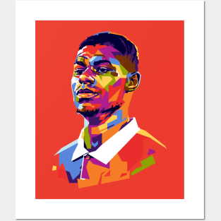 Marcus Rashford Portrait Illustration Posters and Art